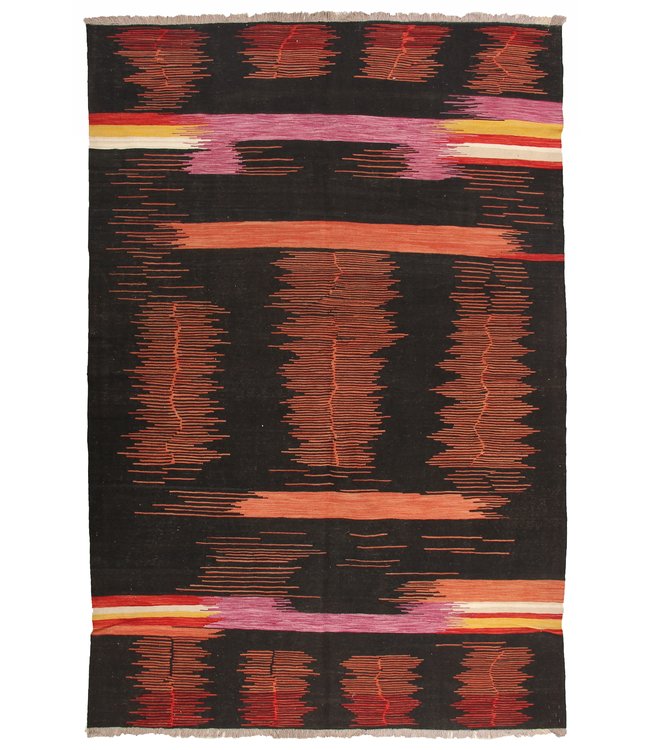 303x205 cm Handmade Afghan modern Kilim Area Rug Wool Carpet