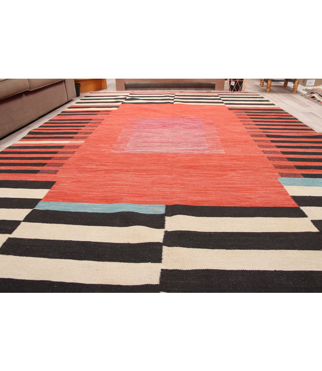 Handgewebte Moderne  Wolle Kelim Teppich 303x200 cm