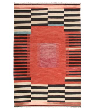 Hand Woven Modern  Afghan Wool Kilim Area Rug 303x200 cm