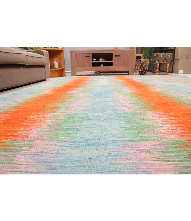 317x155cm Handmade Afghan modern Kilim Area Rug Wool Carpet