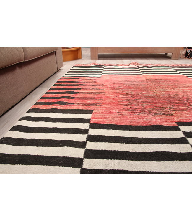 204x158cm Handgemacht modern Wolle Kelim Teppich