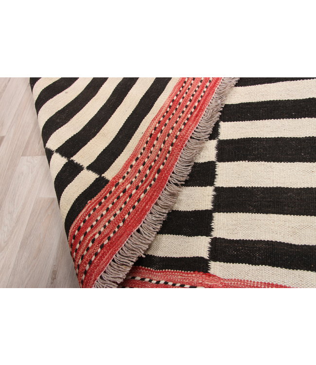 204x158cm  Handgeweven modern Kelim Tapijt Wol