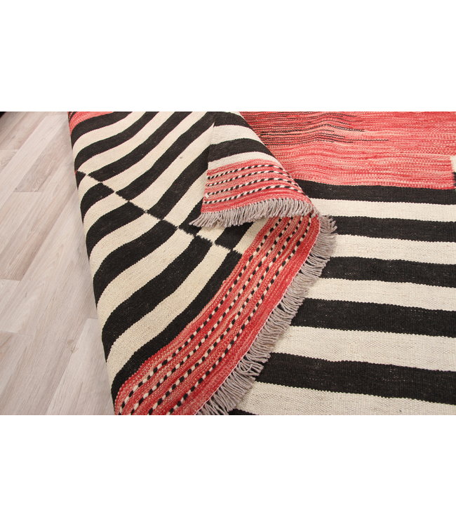 204x158cm Handmade Afghan modern Kilim Area Rug Wool Carpet