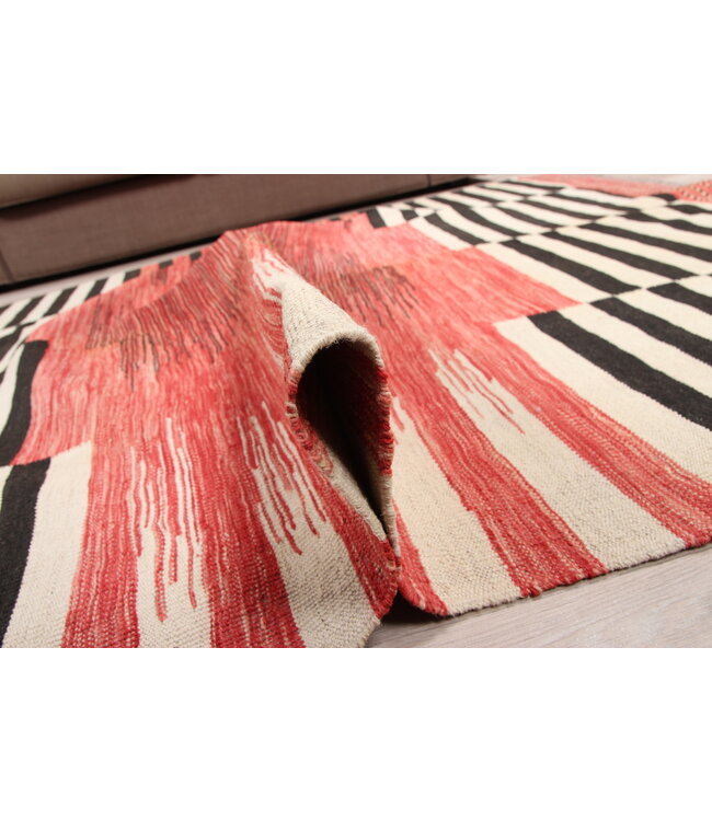 204x158cm Handmade Afghan modern Kilim Area Rug Wool Carpet