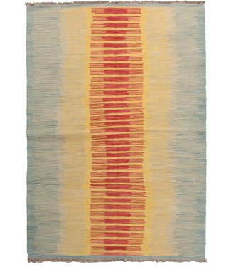 206x146cm Handgeweven modern Kelim Tapijt Wol 206x146cm Handgeweven modern Kelim Tapijt Wol