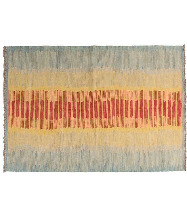 206x146cm Handgemacht modern Wolle Kelim Teppich