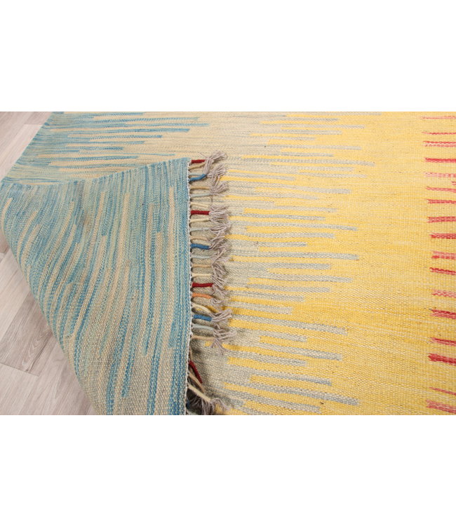 308x191cm Handmade Afghan modern Kilim Area Rug Wool Carpet