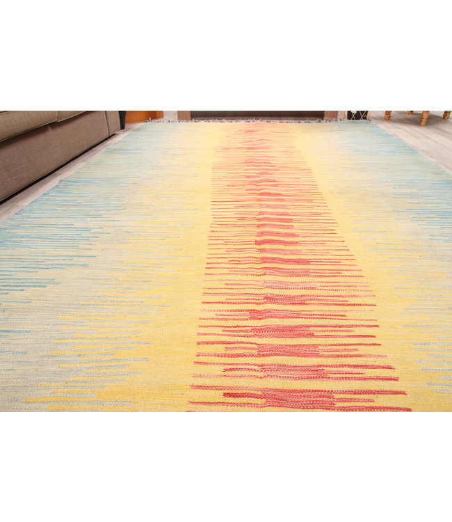 308x191cm Handgemacht modern Wolle Kelim Teppich