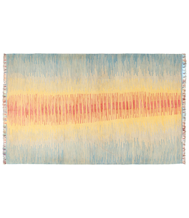 308x191cm Handmade Afghan modern Kilim Area Rug Wool Carpet