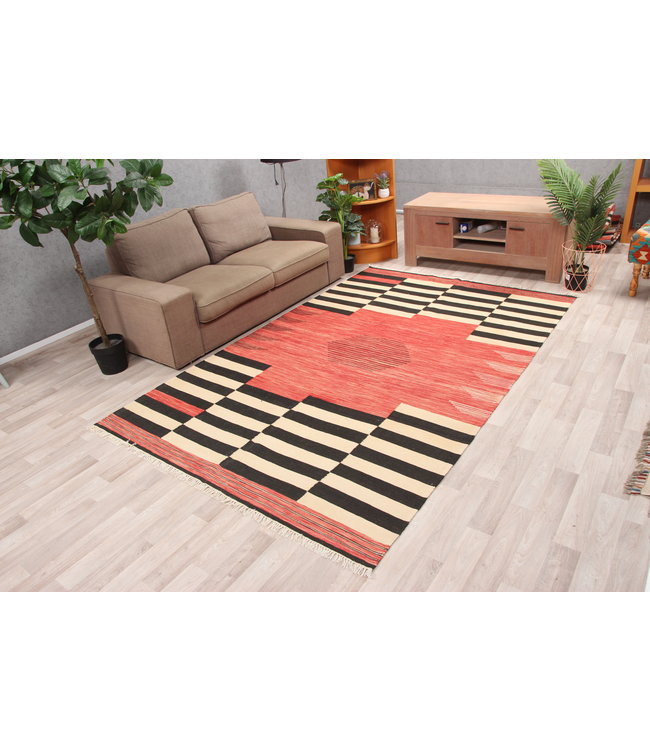 285x180cm Handmade Afghan modern Kilim Area Rug Wool Carpet