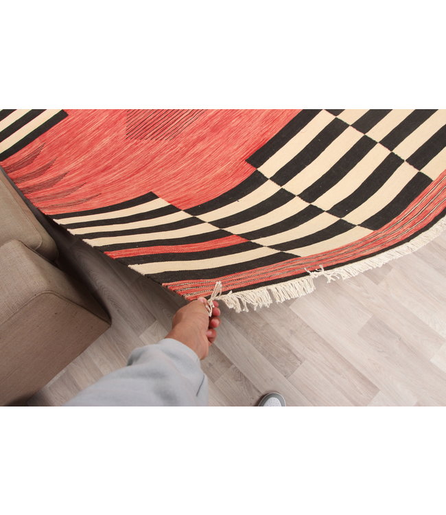 285x180cm  Handgeweven modern Kelim Tapijt Wol