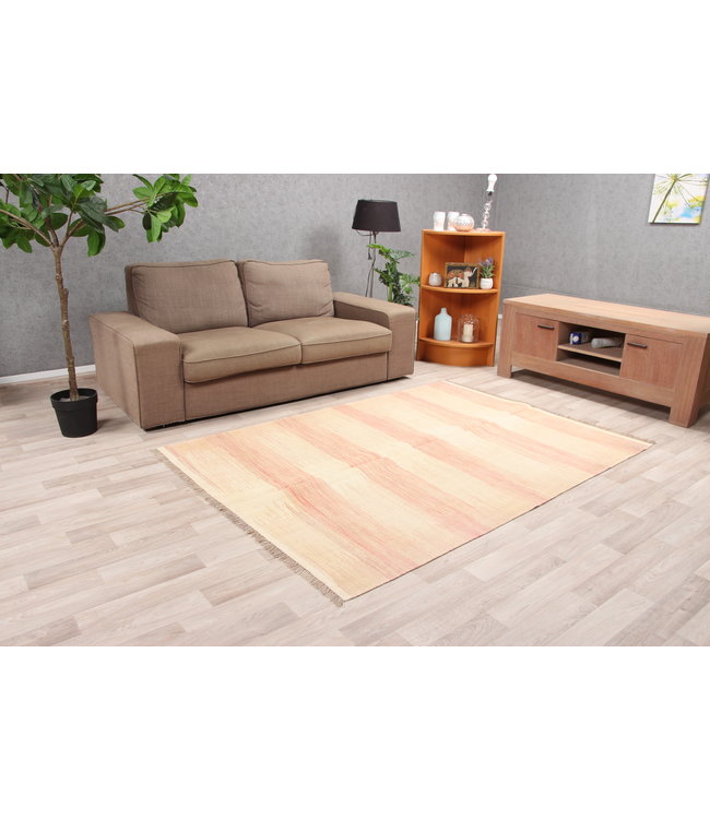 205x148cm Handmade Afghan modern Kilim Area Rug Wool Carpet