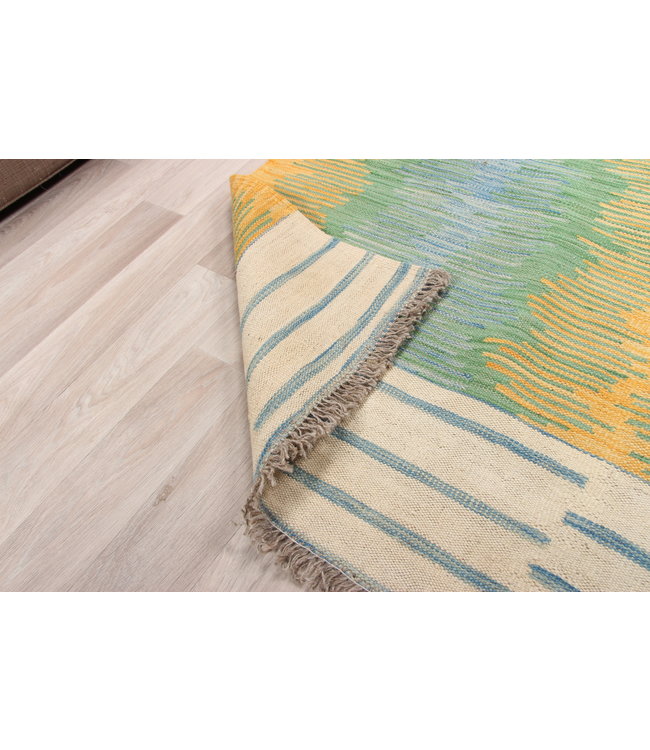 188x126cm  Handgeweven modern Kelim Tapijt Wol