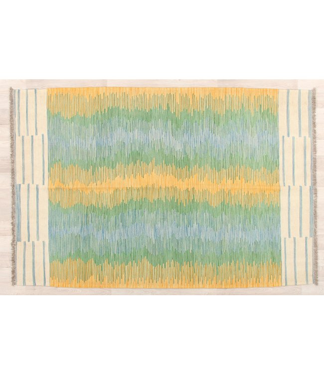 188x126cm  Handgeweven modern Kelim Tapijt Wol