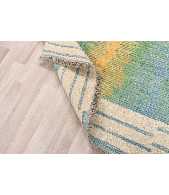 188x126cm Handmade Afghan modern Kilim Area Rug Wool Carpet