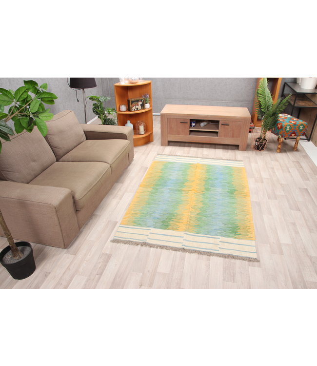 186x128cm Handmade Afghan modern Kilim Area Rug Wool Carpet