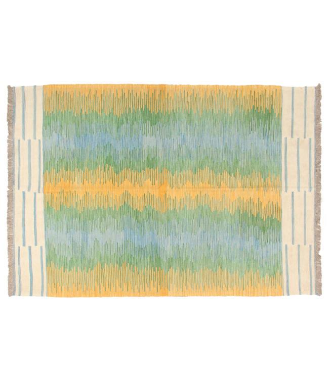 186x128cm Handgemacht modern Wolle Kelim Teppich