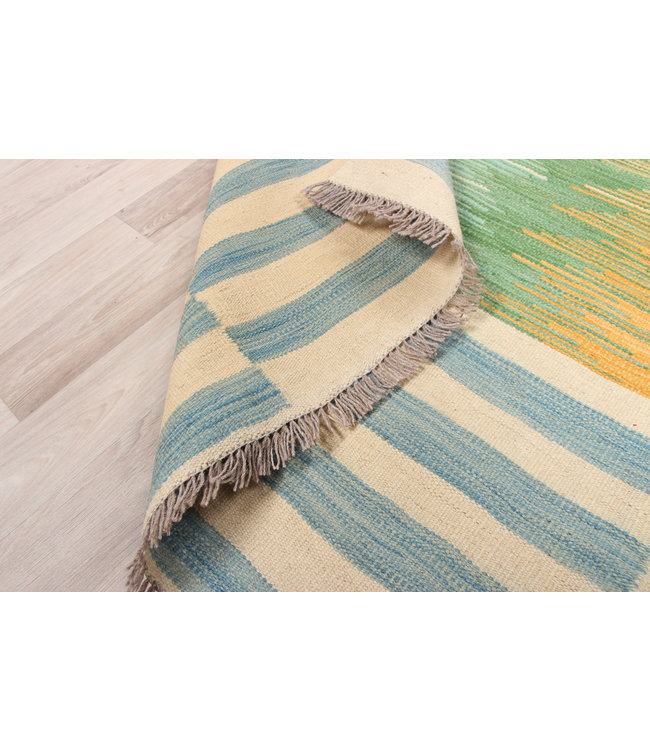 304x201cm Handmade Afghan modern Kilim Area Rug Wool Carpet