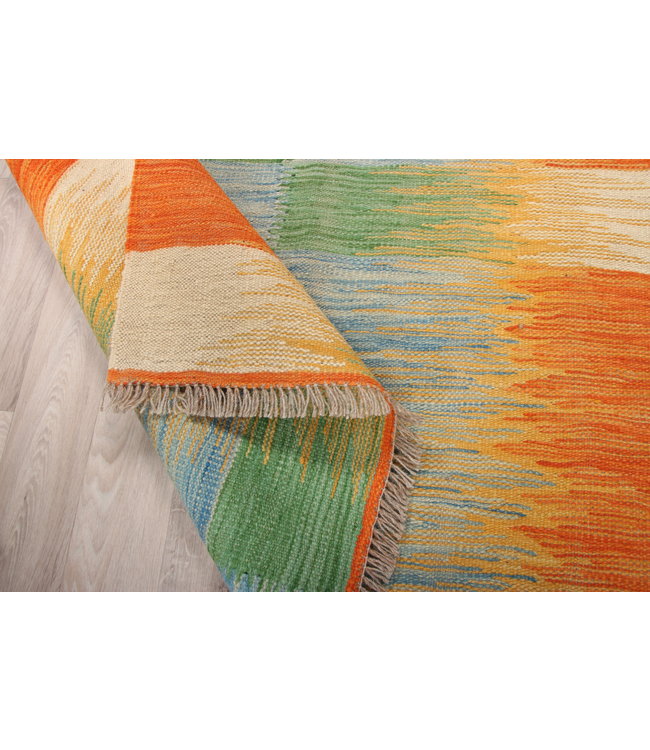 162x101cm  Handgeweven modern Kelim Tapijt Wol