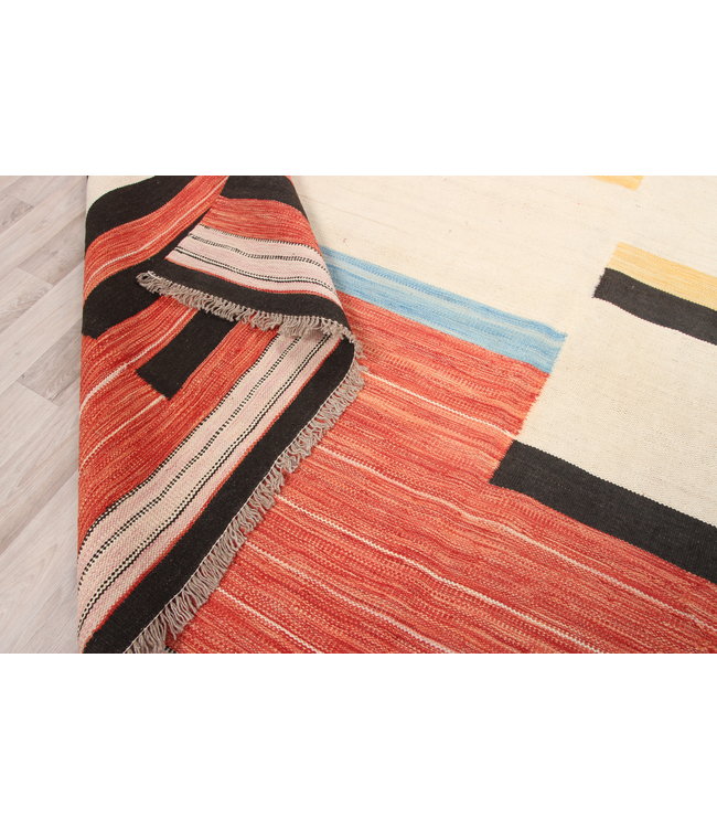 309x253cm Handmade Afghan modern Kilim Area Rug Wool Carpet