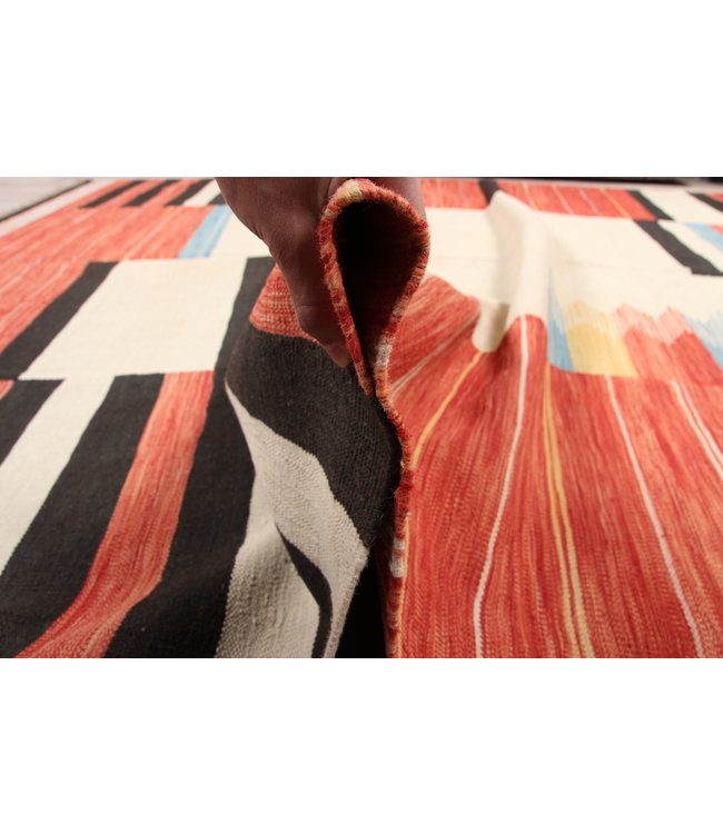 309x253cm  Handgeweven modern Kelim Tapijt Wol