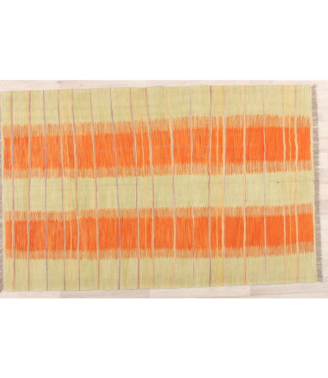 198x127cm Handgemacht modern Wolle Kelim Teppich