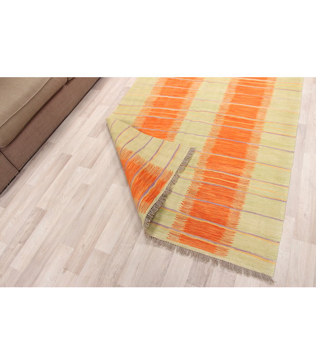 198x127cm Handmade Afghan modern Kilim Area Rug Wool Carpet