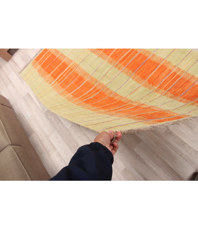 198x127cm Handmade Afghan modern Kilim Area Rug Wool Carpet