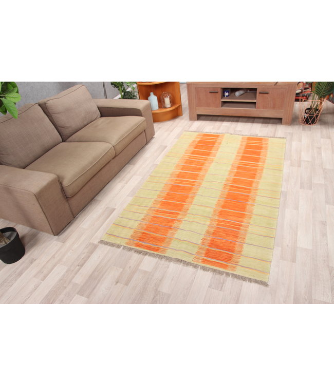 198x127cm Handmade Afghan modern Kilim Area Rug Wool Carpet