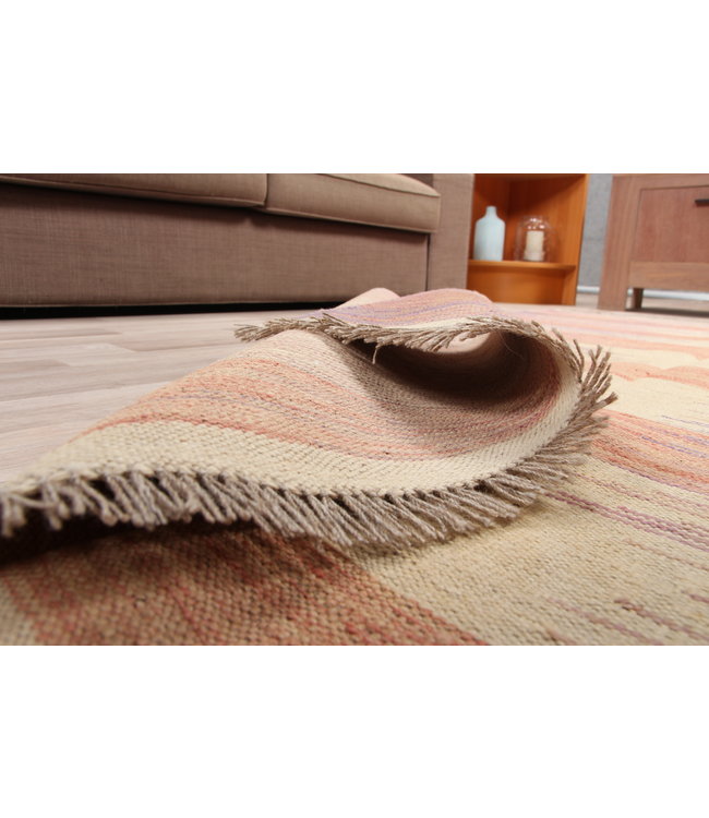 204x147cm Handgemacht modern Wolle Kelim Teppich