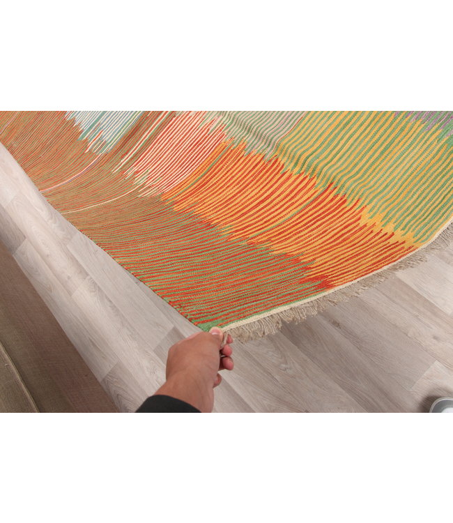 198x122cm Handmade Afghan modern Kilim Area Rug Wool Carpet