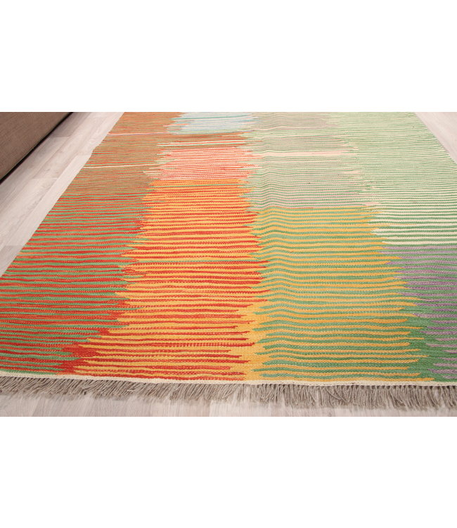 198x122cm Handmade Afghan modern Kilim Area Rug Wool Carpet