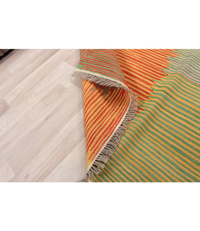 198x122cm Handmade Afghan modern Kilim Area Rug Wool Carpet