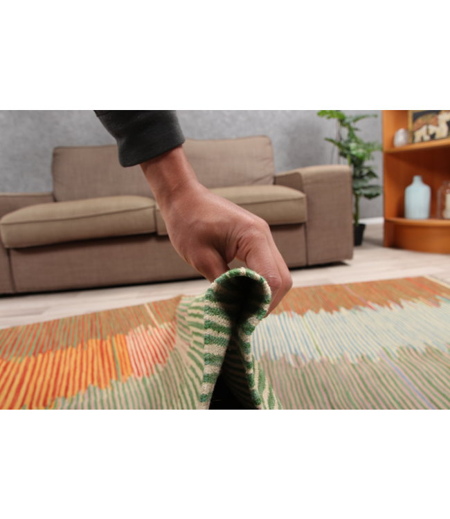 198x122cm Handgemacht modern Wolle Kelim Teppich