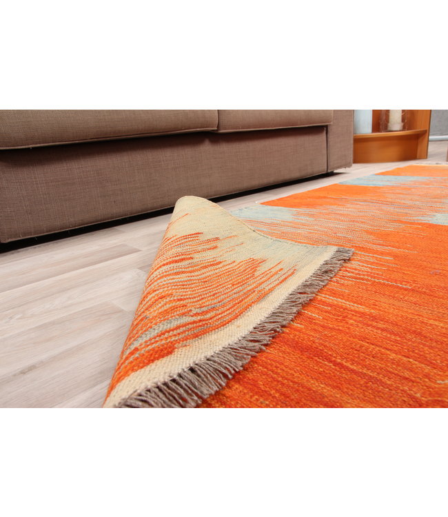 213x152cm Handmade Afghan modern Kilim Area Rug Wool Carpet