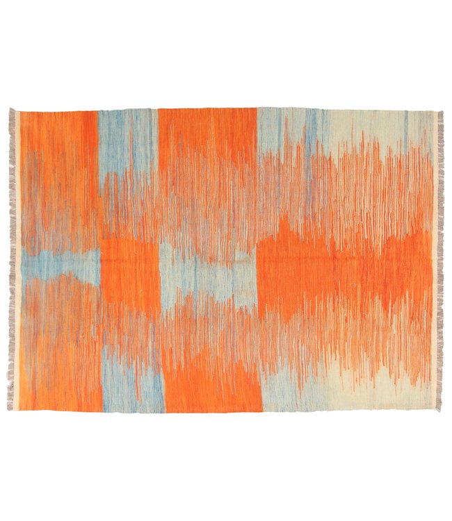 213x152cm  Handgeweven modern Kelim Tapijt Wol