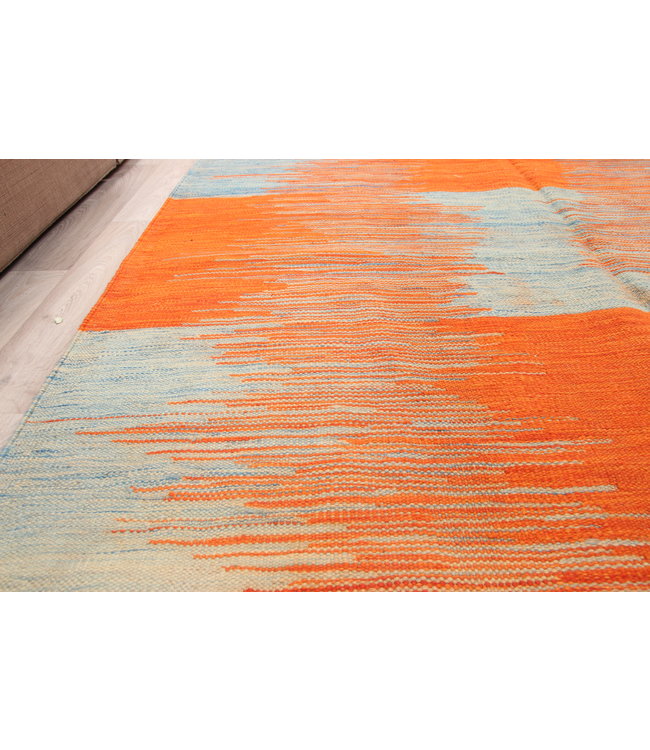 213x152cm  Handgeweven modern Kelim Tapijt Wol