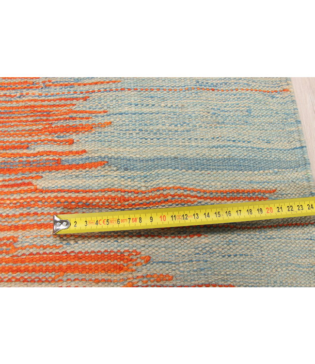 213x152cm  Handgeweven modern Kelim Tapijt Wol