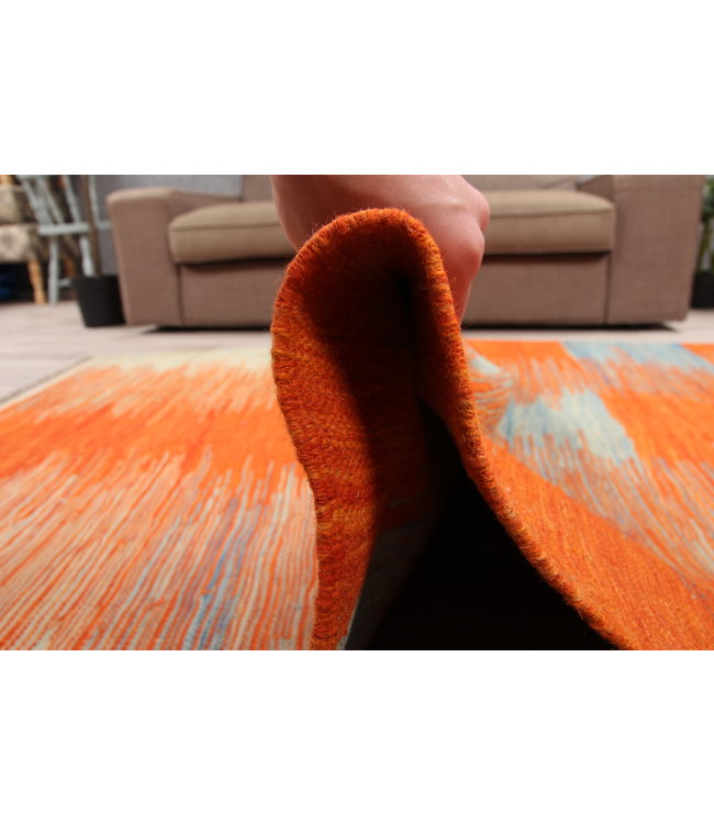 213x152cm Handmade Afghan modern Kilim Area Rug Wool Carpet