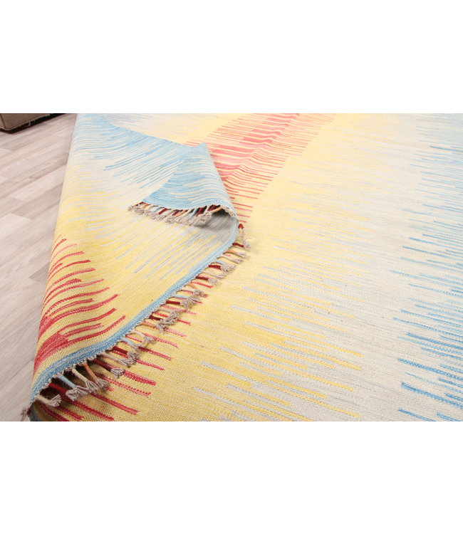 305x198cm Handgemacht modern Wolle Kelim Teppich