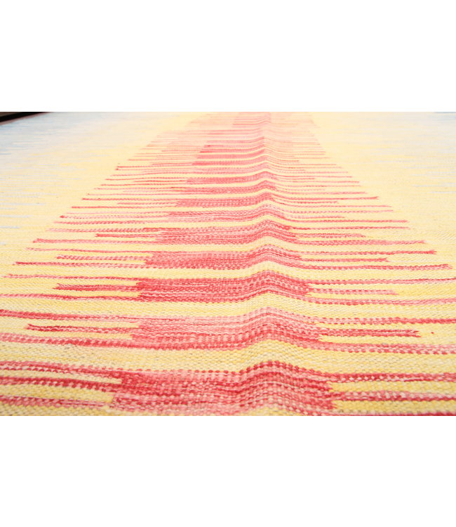 305x198cm Handmade Afghan modern Kilim Area Rug Wool Carpet