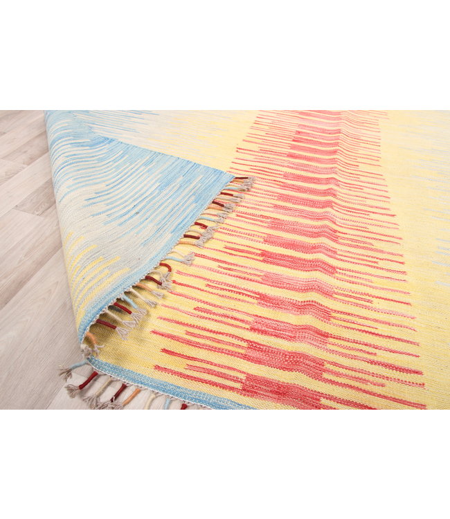 305x198cm Handgemacht modern Wolle Kelim Teppich