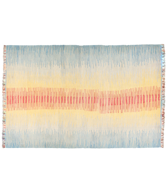 305x198cm Handmade Afghan modern Kilim Area Rug Wool Carpet