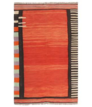 190x122cm Handgemacht modern Wolle Kelim Teppich