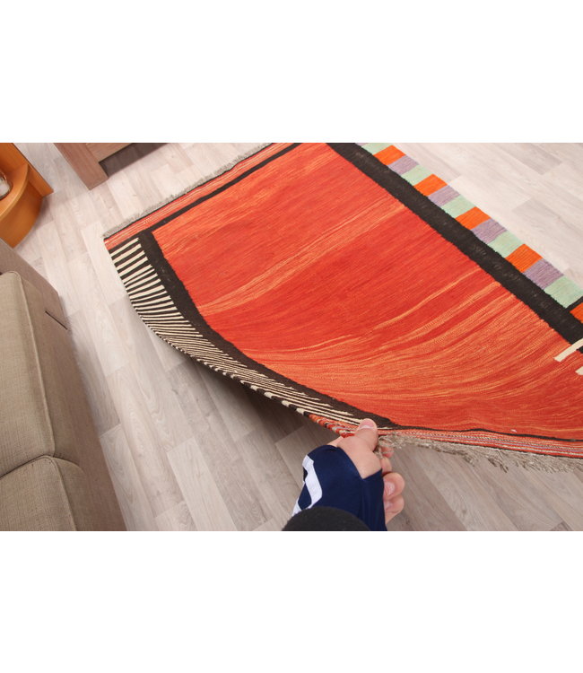 190x122cm Handmade Afghan modern Kilim Area Rug Wool Carpet