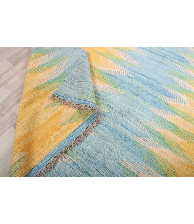 307x247cm Handmade Afghan modern Kilim Area Rug Wool Carpet