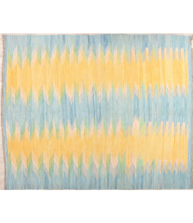 307x247cm  Handgeweven modern Kelim Tapijt Wol