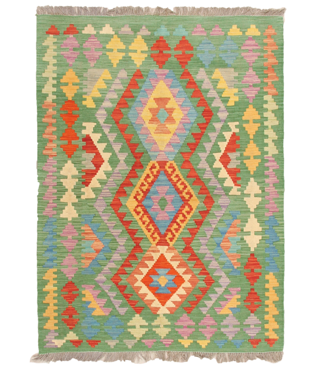 145x104cm Handmade Afghan traditional Kilim Area Rug Wool Carpet