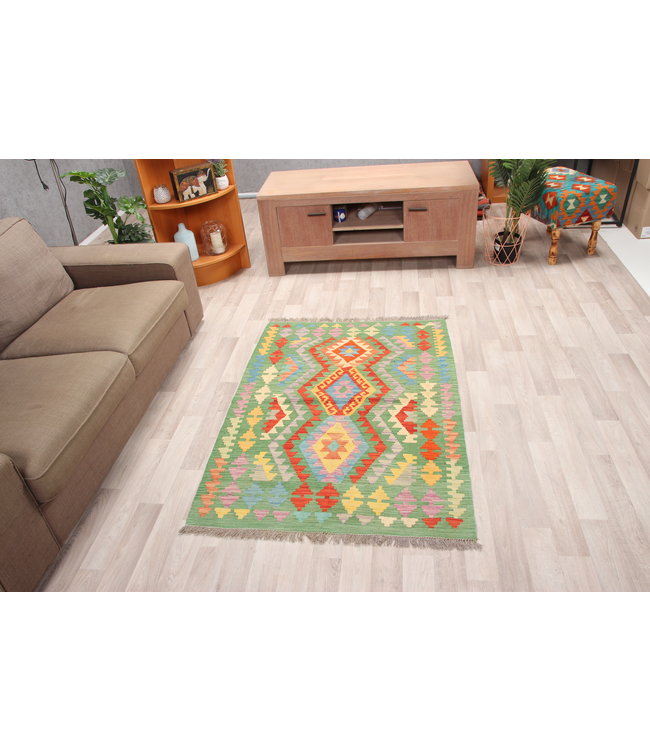 145x104cm Handmade Afghan traditional Kilim Area Rug Wool Carpet