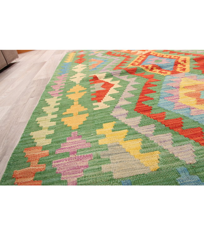 145x104cm  Handgeweven traditionele Kelim Tapijt Wol